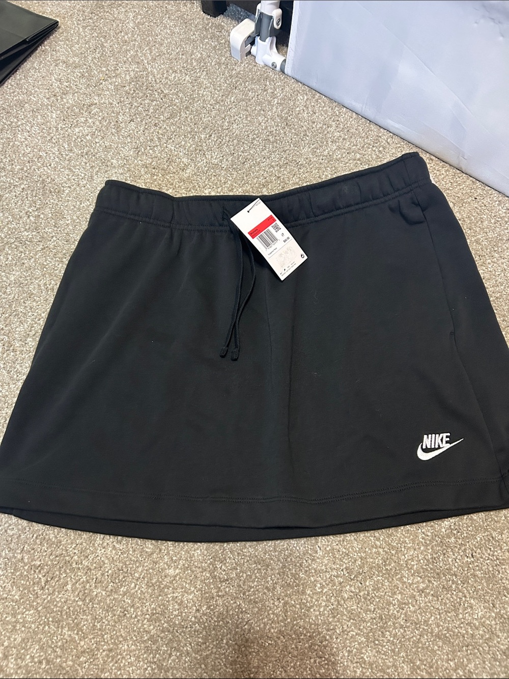 Nike Black Drawstring Athletic Skort with Logo